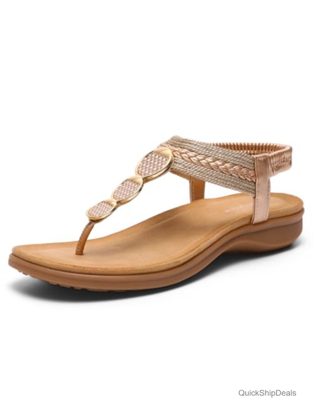 Arch Support Bohemian Flat Sandals with Memory Foam Insole